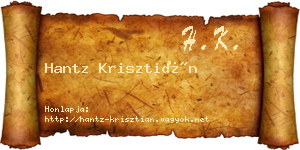 Hantz Krisztián névjegykártya